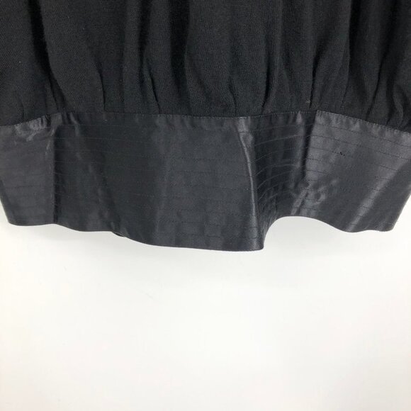 NWT Erica Davies Wool Gauze Short Puff sleeve Black Mini Dress with satin hem XS - Picture 13 of 16